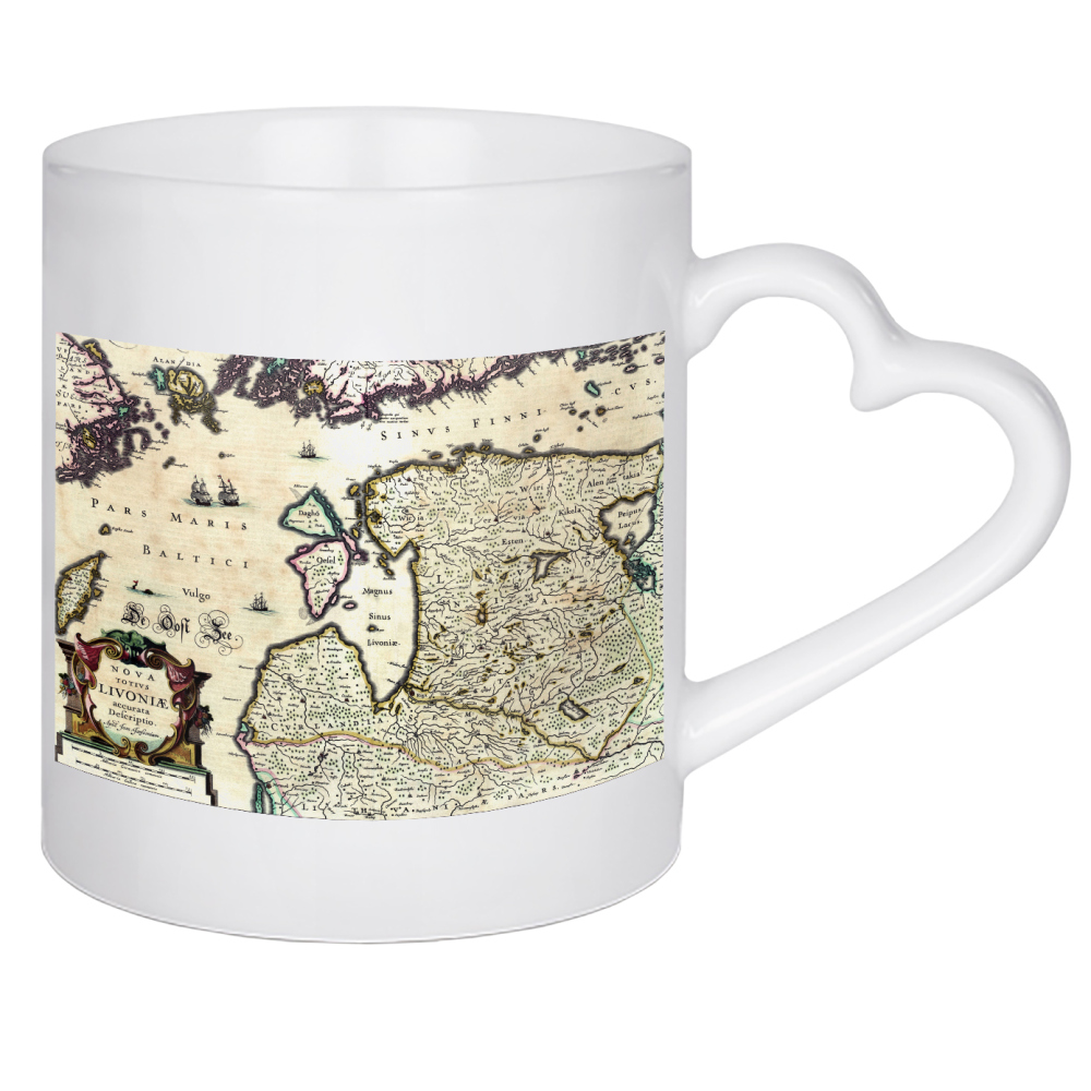 Herztasse "Karte von Baltikum" artboxONE - Kartografie - Karte,Plan,Antik,Retro,Alt,Karten,Karte der welt,Illustration,Gemeinfrei,Baltikum,Europa