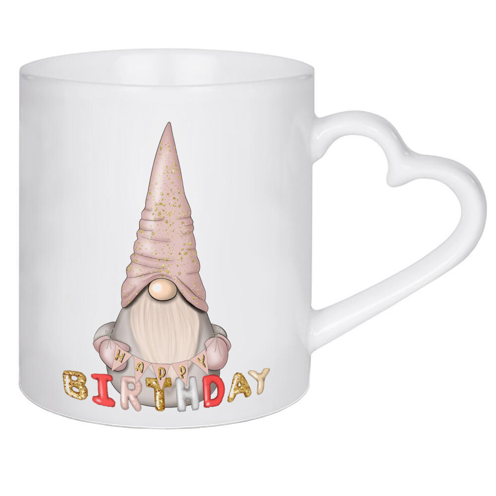 Herztasse "Alles Gute zum Geburtstag Gnom" artboxONE - Für Kinder,Liebe,Festivals,Lustig