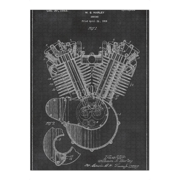 Puzzle Ravensburger "Motorrad motor" artboxONE - Sport / Motorsport,Schwarzweiß