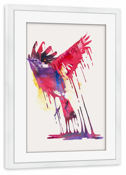Poster mit Rahmen weiß "The great emerge" artboxONE - Tiere - Vogel