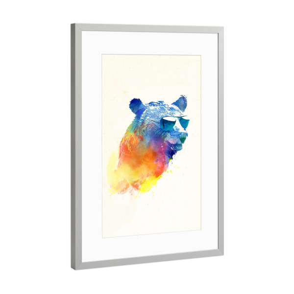 Poster mit Rahmen Silber "Sunny bear" artboxONE - Tiere - Bär