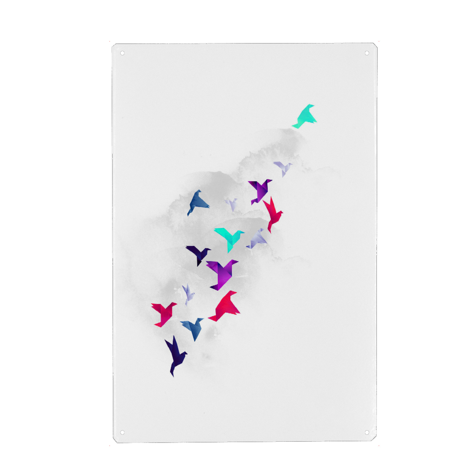 Metall Poster "Paper Birds" artboxONE - Tiere - Bird - Blechschild