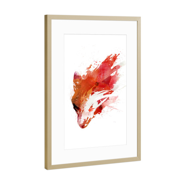 Poster mit Rahmen Gold "On the seventh day" artboxONE - Tiere - Fuchs
