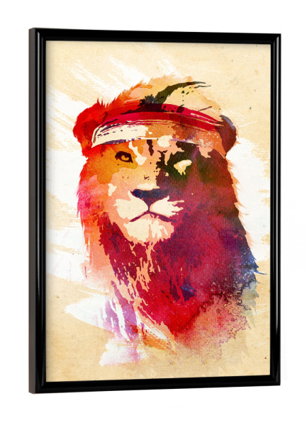 Poster mit schwarzem Rahmen "Gym lion" artboxONE - Tiere - Lion