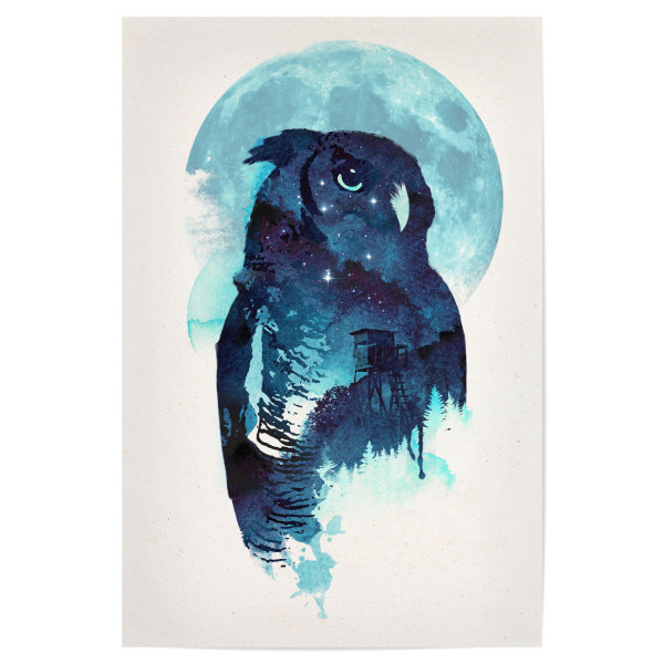 Poster "Midnight owl" artboxONE - Tiere - Eule,Mond