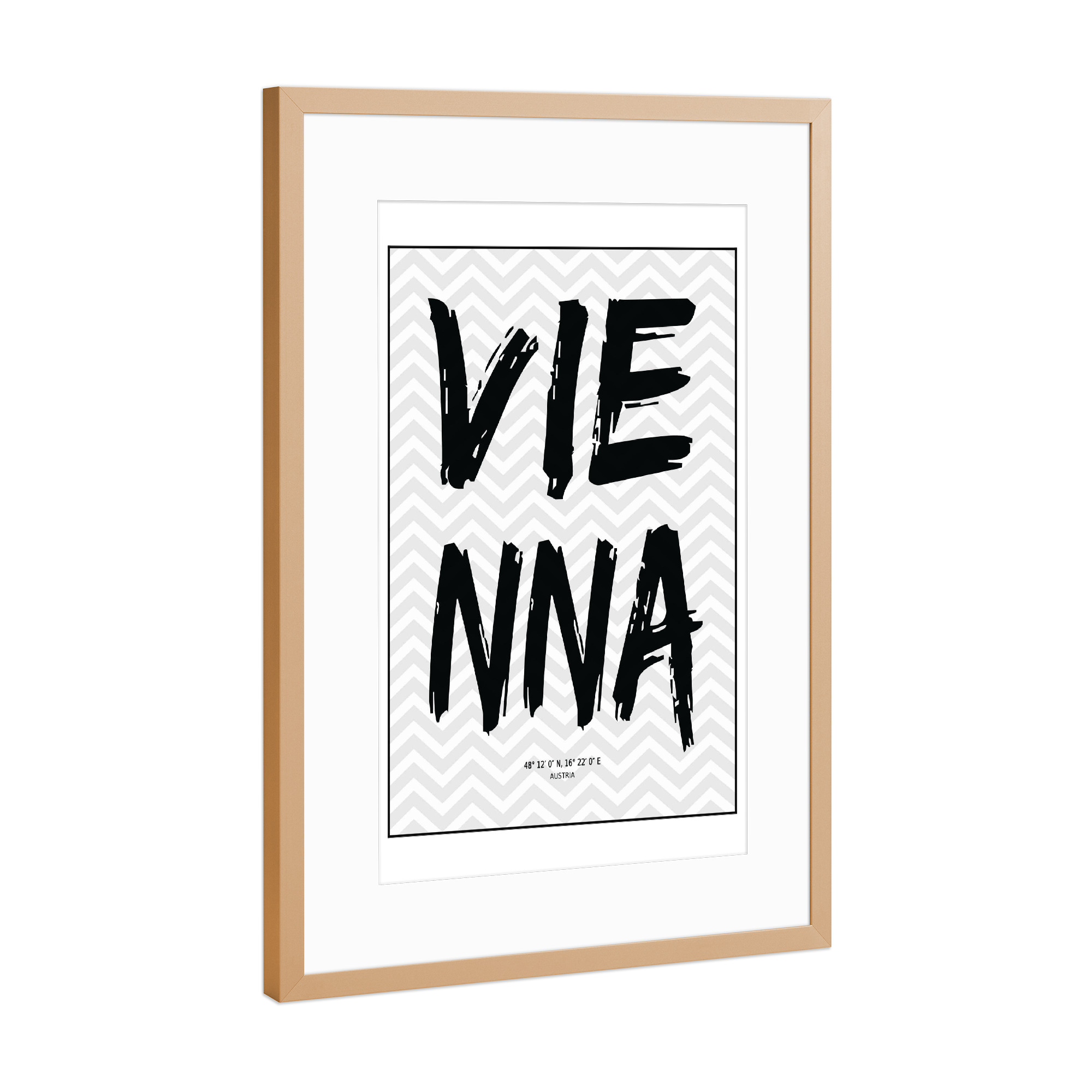 Poster mit Rahmen Kupfer "Vienna Switzerland" artboxONE - Städte / Wien - Vienna,Switzerland