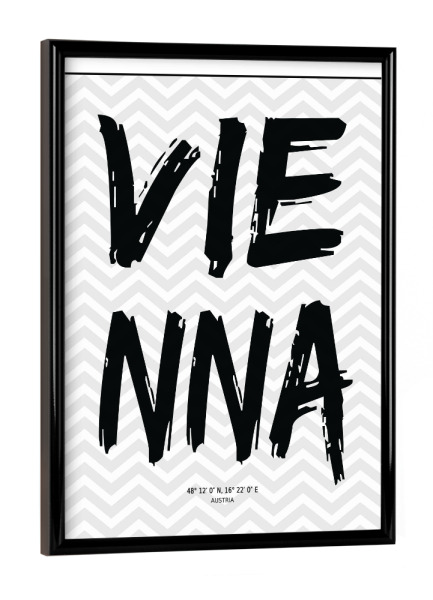 Poster mit schwarzem Rahmen "Vienna Switzerland" artboxONE - Städte / Wien - Vienna,Switzerland