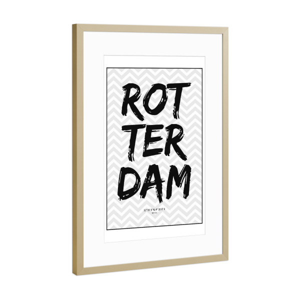 Poster mit Rahmen Gold "Rotterdam Netherlands" artboxONE - Städte / Weitere - Rotterdam,Holland,Niederlande