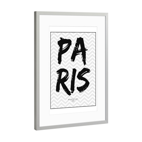 Poster mit Rahmen Silber "Paris France" artboxONE - Schwarzweiß,Städte / Paris - Paris,France,Frankreich