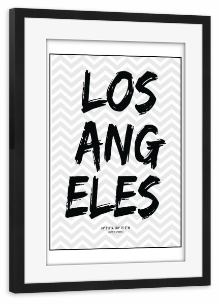 Poster mit Rahmen schwarz "Los Angeles USA" artboxONE - Städte / Los Angeles - Los angeles,Usa,City