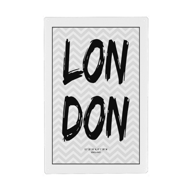 Metall Poster "London England Map" artboxONE - Städte / London,Schwarzweiß - London,England,Travel,City - Blechschild