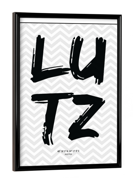 Poster mit schwarzem Rahmen "Lutz Austria" artboxONE - Städte / Weitere - Lutz,Austria