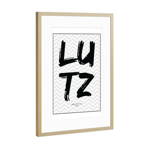 Poster mit Rahmen Gold "Lutz Austria" artboxONE - Städte / Weitere - Lutz,Austria