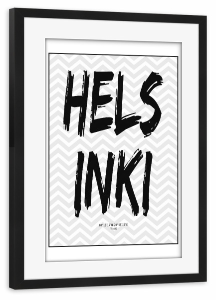 Poster mit Rahmen schwarz "Helsinki Finland" artboxONE - Städte / Weitere - Helsinki,Finland