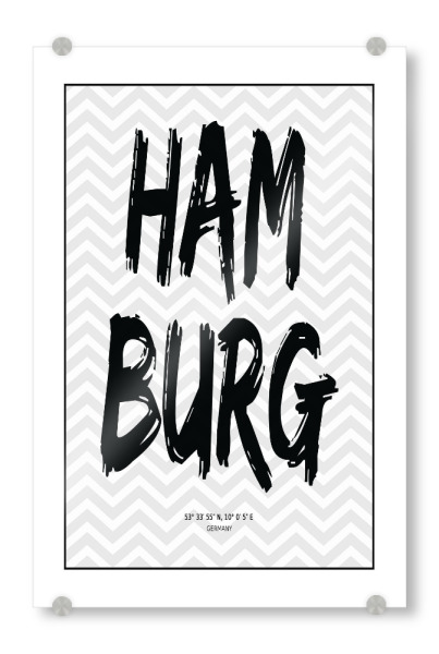 Acrylglasbild "Hamburg Germany" artboxONE - Städte / Hamburg - Hamburg,Germany,Typographic,Travel,City