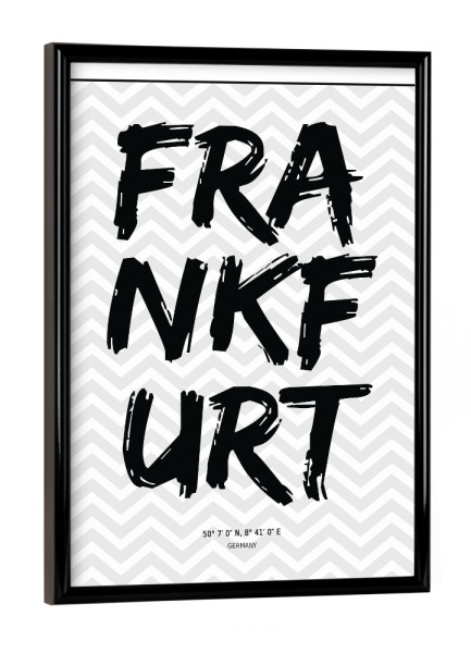 Poster mit schwarzem Rahmen "Frankfurt Germany" artboxONE - Schwarzweiß,Städte / Frankfurt - Frankfurt,Germany