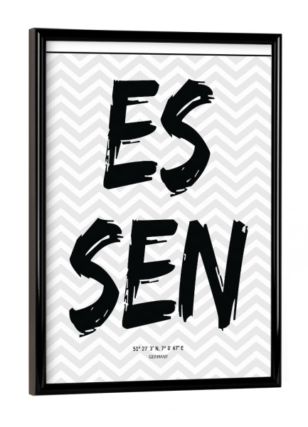 Poster mit schwarzem Rahmen "Essen Germany" artboxONE - Städte - Essen,Germany