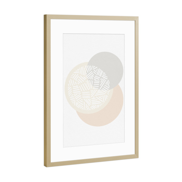 Poster mit Rahmen Gold "Blush Circles" artboxONE - Abstrakt,Geometrie