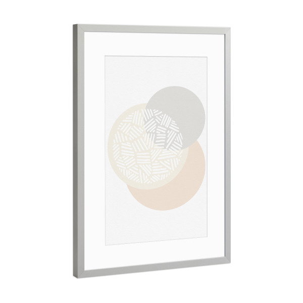 Poster mit Rahmen Silber "Blush Circles" artboxONE - Abstrakt,Geometrie