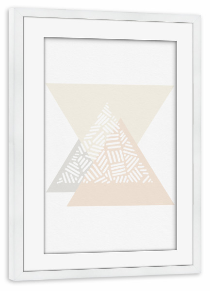 Poster mit Rahmen weiß "Blush Triangles" artboxONE - Abstrakt,Geometrie,Geometrie,Retro