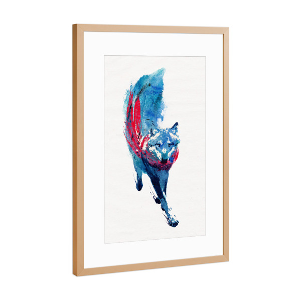 Poster mit Rahmen Kupfer "Lupus Lupus" artboxONE - Tiere - Wolf