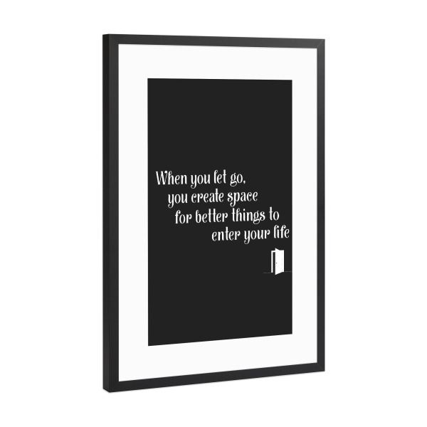 Poster mit Rahmen Schwarz (Metallic) "Create Space" artboxONE - Typografie - Inspirierend
