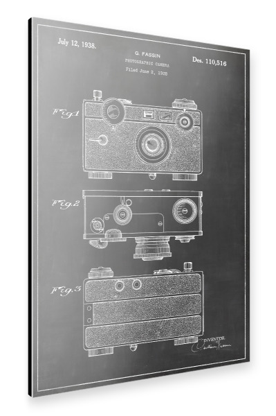 Alu-Dibond "Retro Kamera" 30x20 cm artboxONE