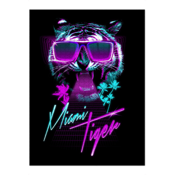Puzzle Ravensburger "Miami Tiger" artboxONE - Tiere - Tiger,Miami,Neon - Bild Tiger