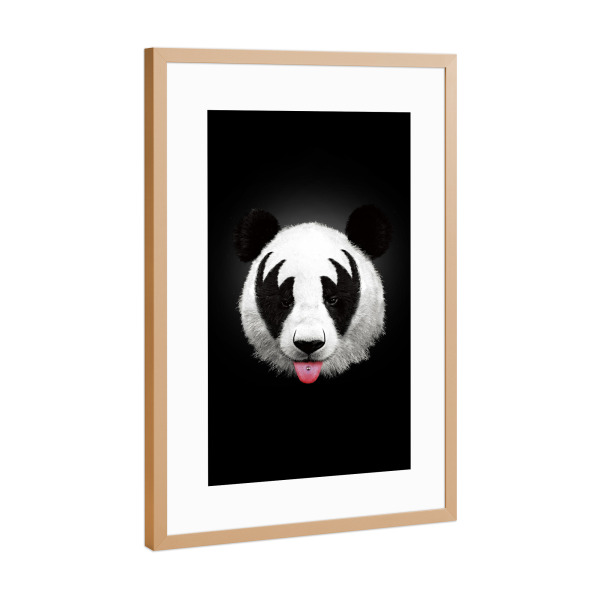 Poster mit Rahmen Kupfer "Kiss of a panda" artboxONE - Film,Tiere - Panda,Kiss