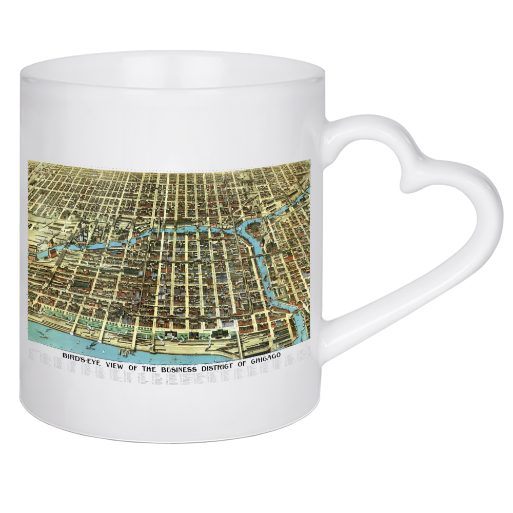 Herztasse "Antike Karte - Chicago" artboxONE - Kartografie