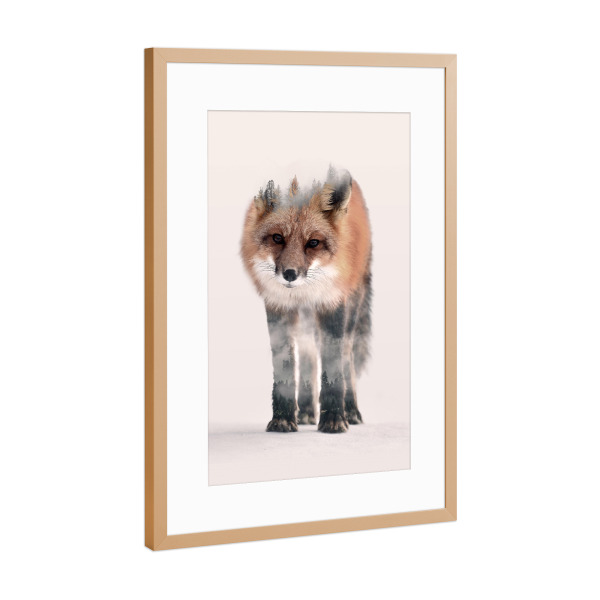 Poster mit Rahmen Kupfer "Hondo Kitsune" artboxONE - Natur,Tiere,Fiktion