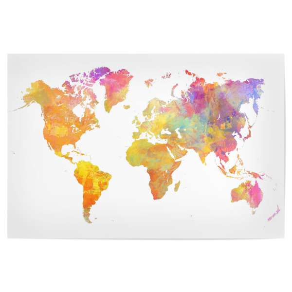 Poster 30x20 cm "World map 29 pastel" artboxONE - Reise,Kartografie