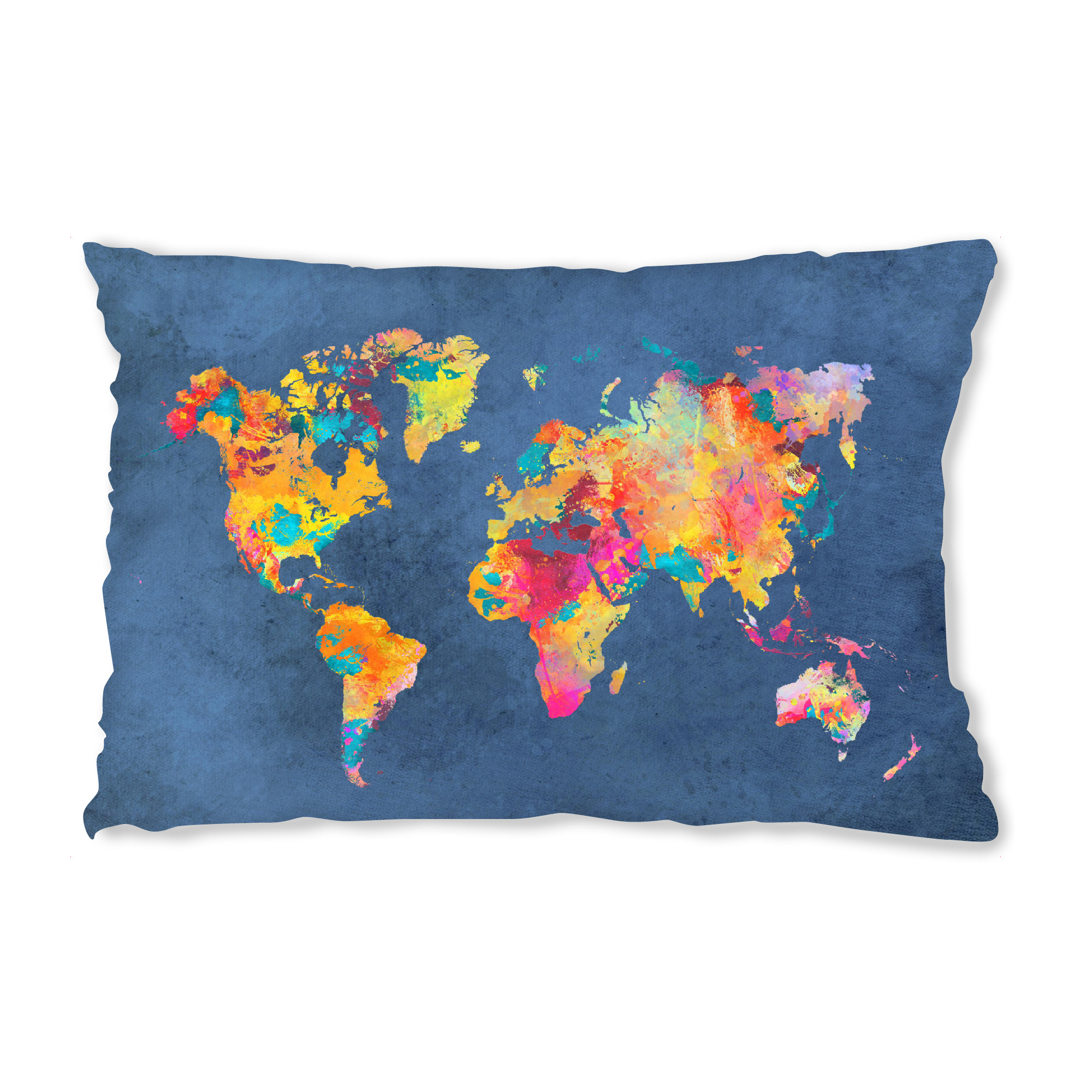 Design-Kissen "World map 23 blue" artboxONE - Reise,Kartografie