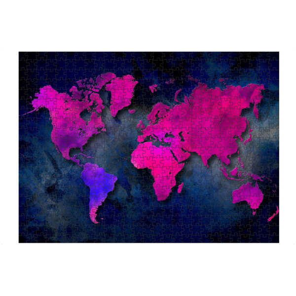Puzzle Ravensburger "World map 21 purple" artboxONE - Kartografie