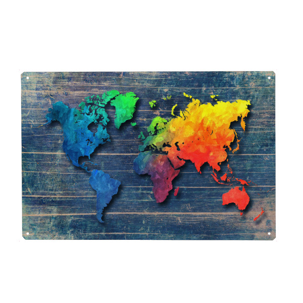 Holzbild "World map 20" artboxONE - Reise,Kartografie