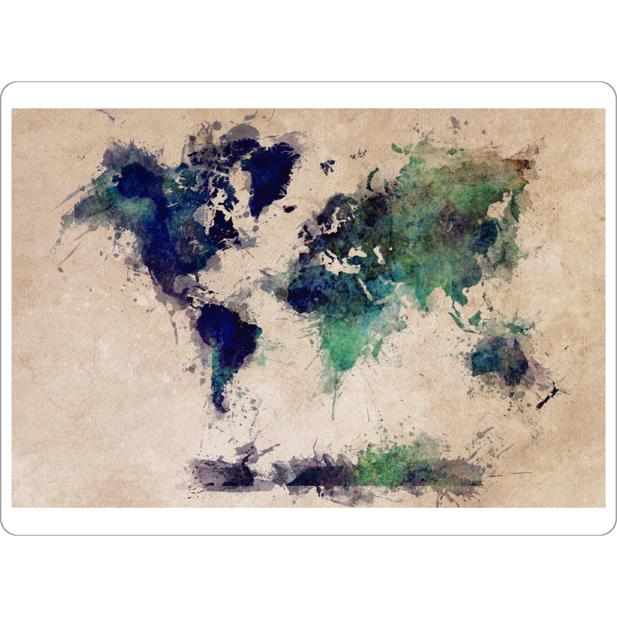 Tischset "World map 12 splash green" artboxONE - Reise,Kartografie