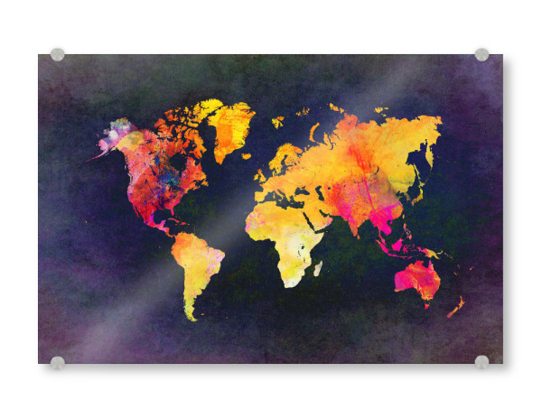 Acrylglasbild "World map 11 2078" artboxONE - Reise,Kartografie