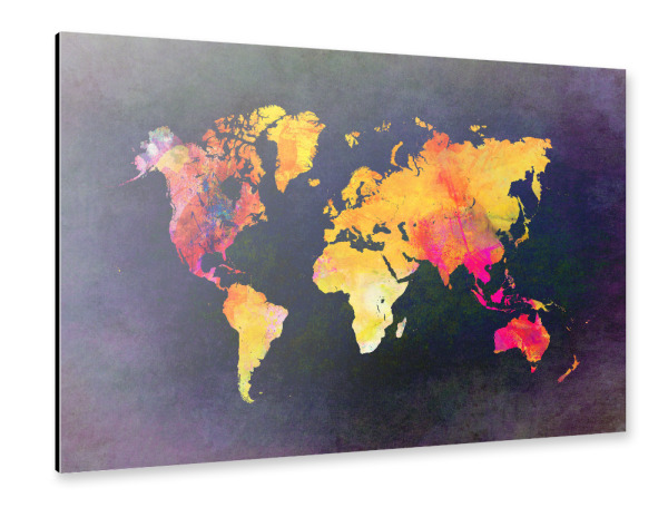 Alu-Dibond "World map 11 2078" 30x20 cm artboxONE