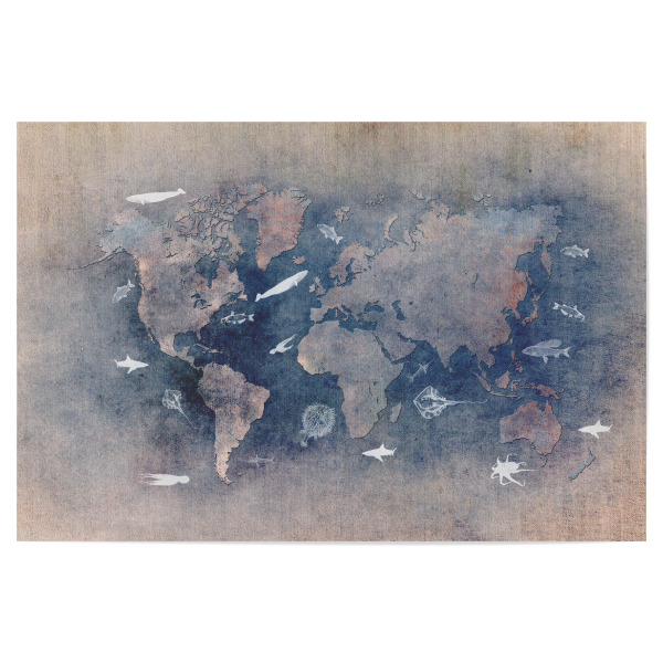 Poster 30x20 cm "World map 8 sealife" artboxONE - Kartografie