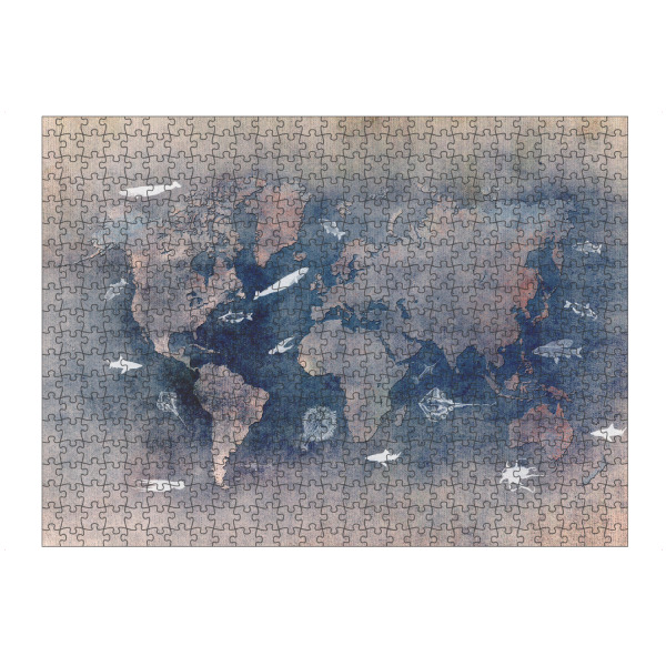 artboxONE Puzzle "World map 8 sealife" artboxONE - Kartografie