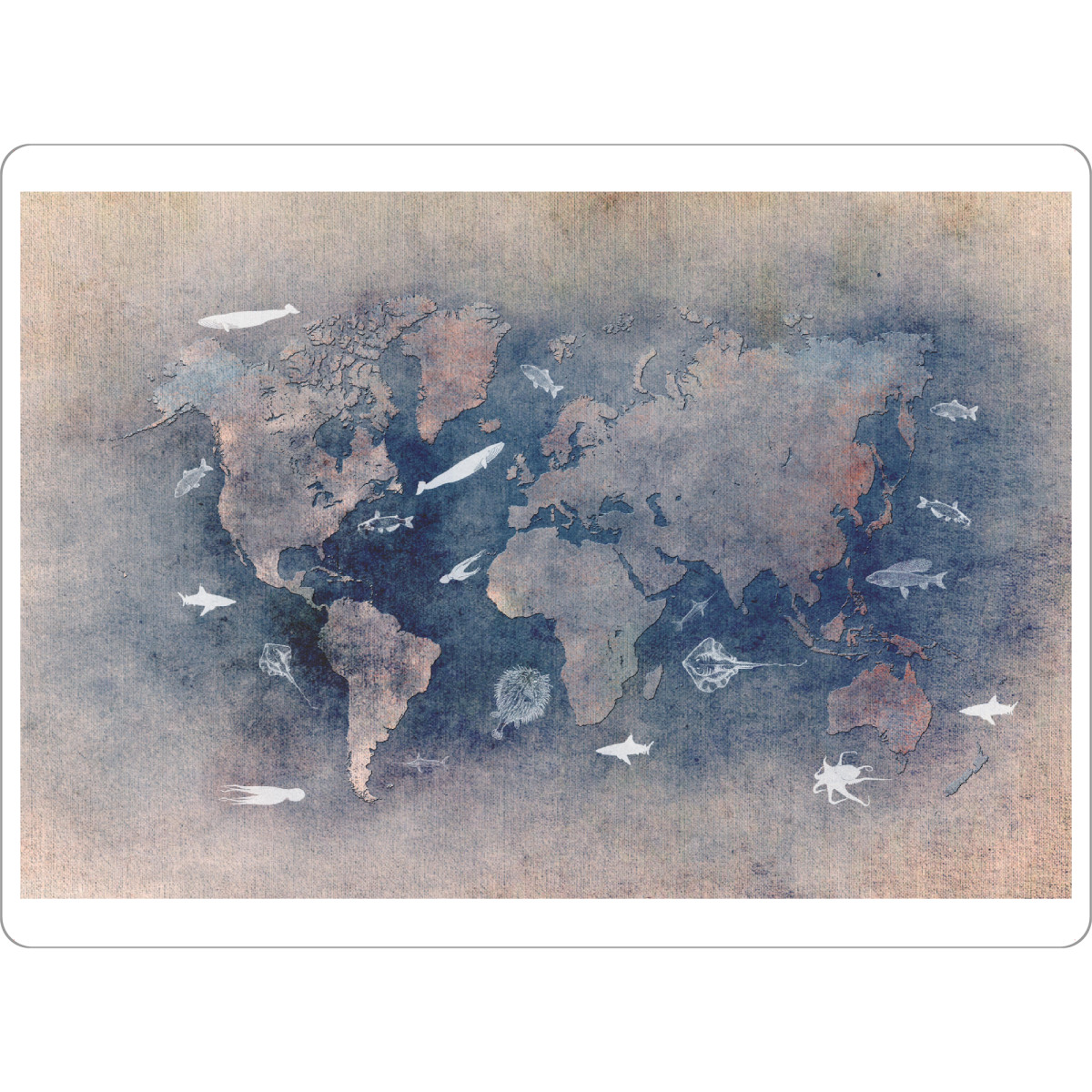 Tischset "World map 8 sealife" artboxONE - Kartografie