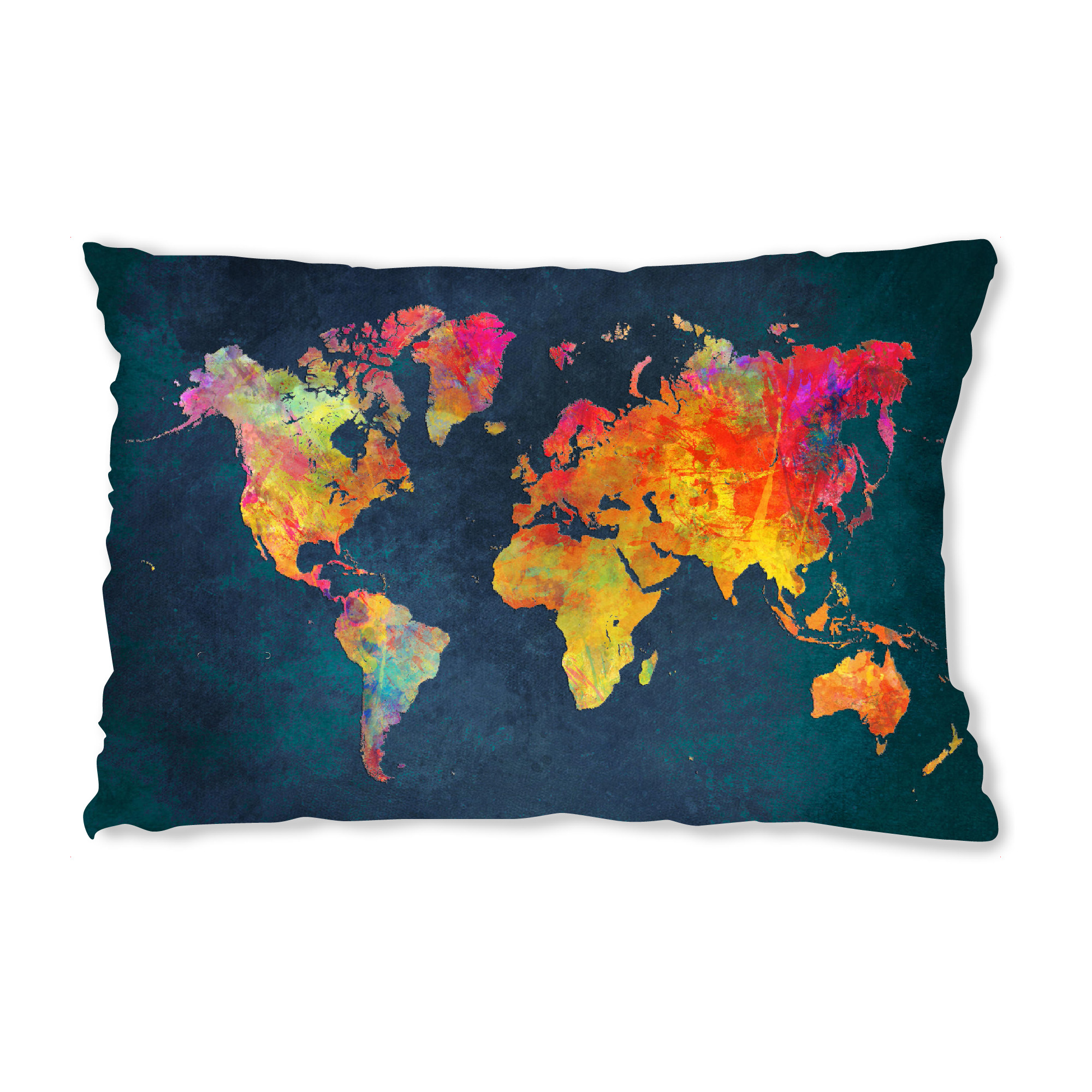Design-Kissen "World map colorful" artboxONE - Kartografie
