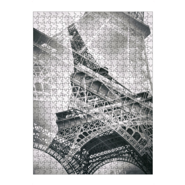 Puzzle Ravensburger "Der doppelte Eiffelturm" artboxONE - Städte,Reise,Schwarzweiß,Architektur,Reise / Länder