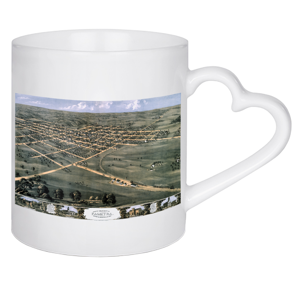 Herztasse "Alte Karte von Palmyra-Missouri" artboxONE - Kartografie