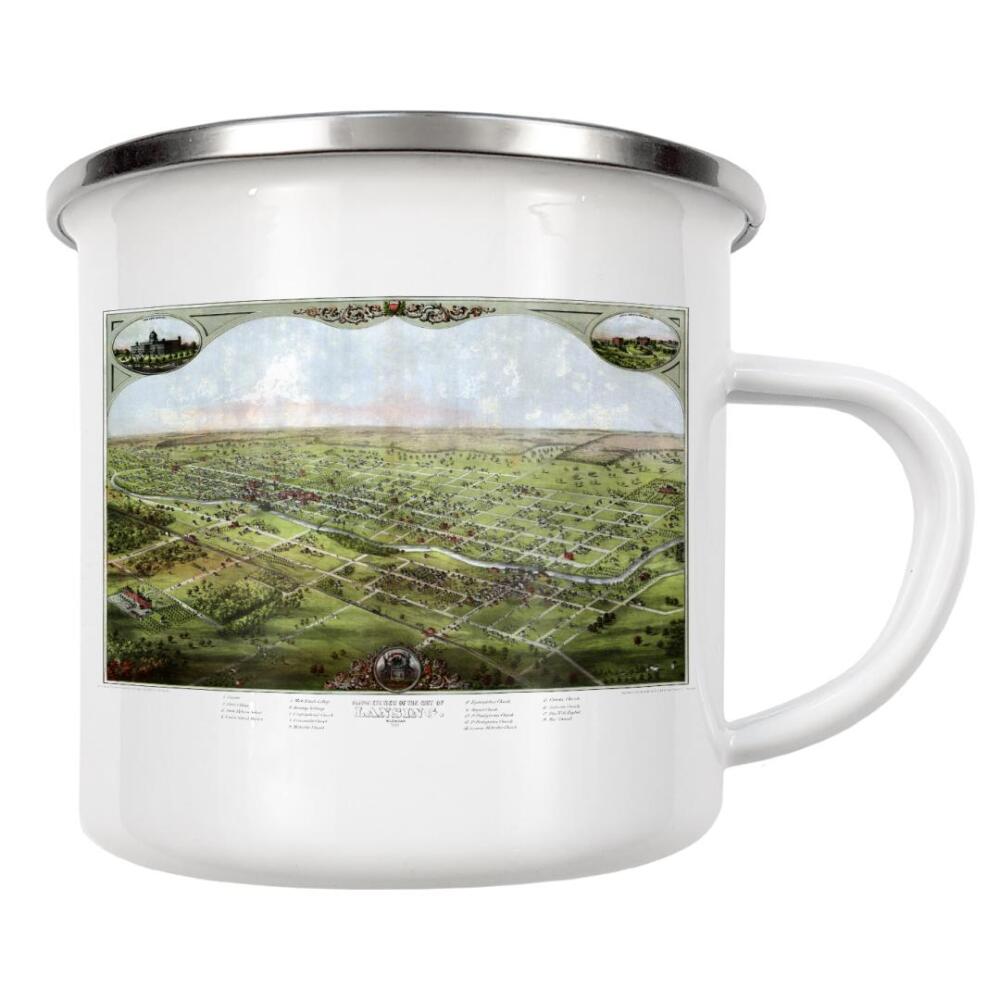 Emaille Tasse "Antike Karte von Lansing-Michigan" artboxONE - Natur,Kartografie