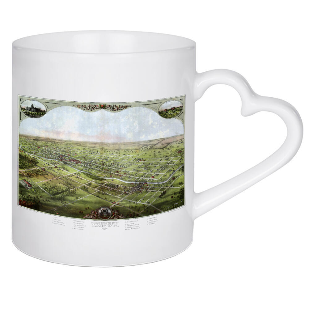 Herztasse "Antike Karte von Lansing-Michigan" artboxONE - Natur,Kartografie