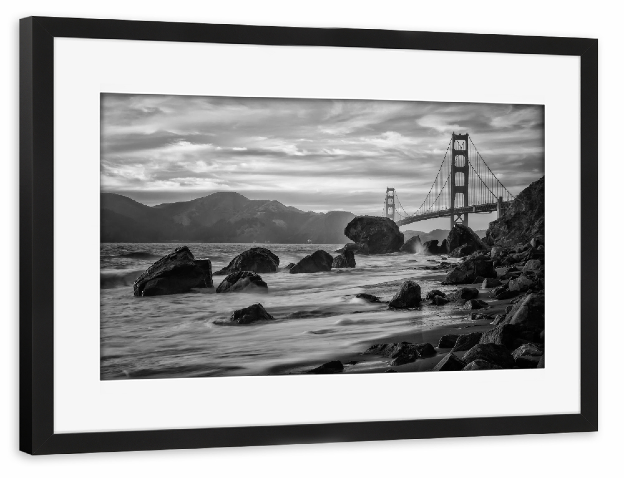Poster mit Rahmen schwarz "San Francisco 2" artboxONE - Städte,Natur,Reise,Schwarzweiß,Architektur,Reise / Strand und Meer,Reise / Länder
