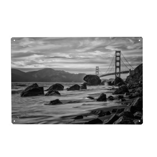 Metall Poster "San Francisco 2" artboxONE - Städte,Natur,Reise,Schwarzweiß,Architektur,Reise / Strand und Meer,Reise / Länder