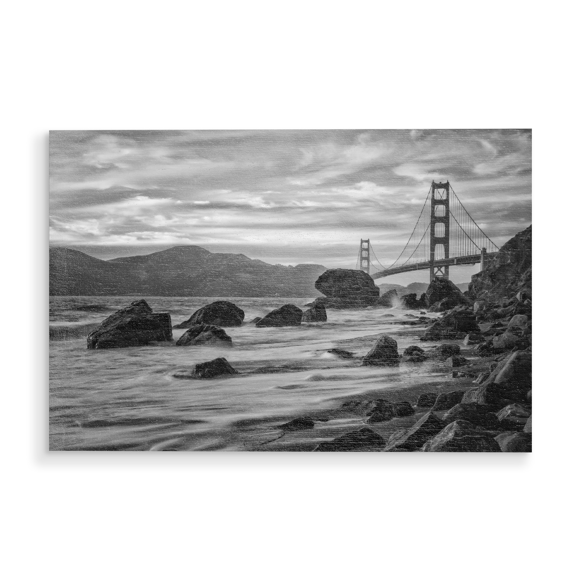Holzbild "San Francisco 2" artboxONE - Städte,Natur,Reise,Schwarzweiß,Architektur,Reise / Strand und Meer,Reise / Länder
