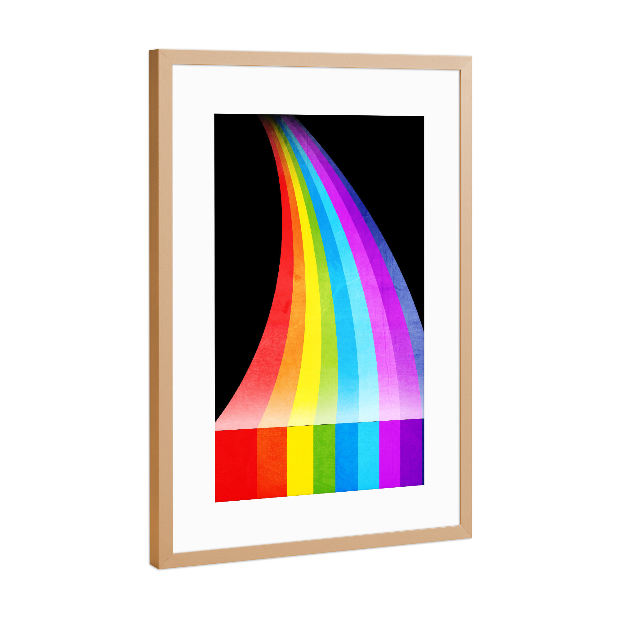 Poster mit Rahmen Kupfer "Transmission" artboxONE - Geometrie - Regenbogen,Stolz,Regenbogen farben,Regenbogen,Phantasie